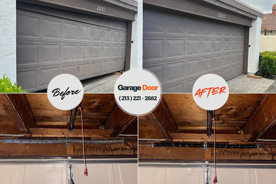 Before and after: garage door repair Lake Park, FL